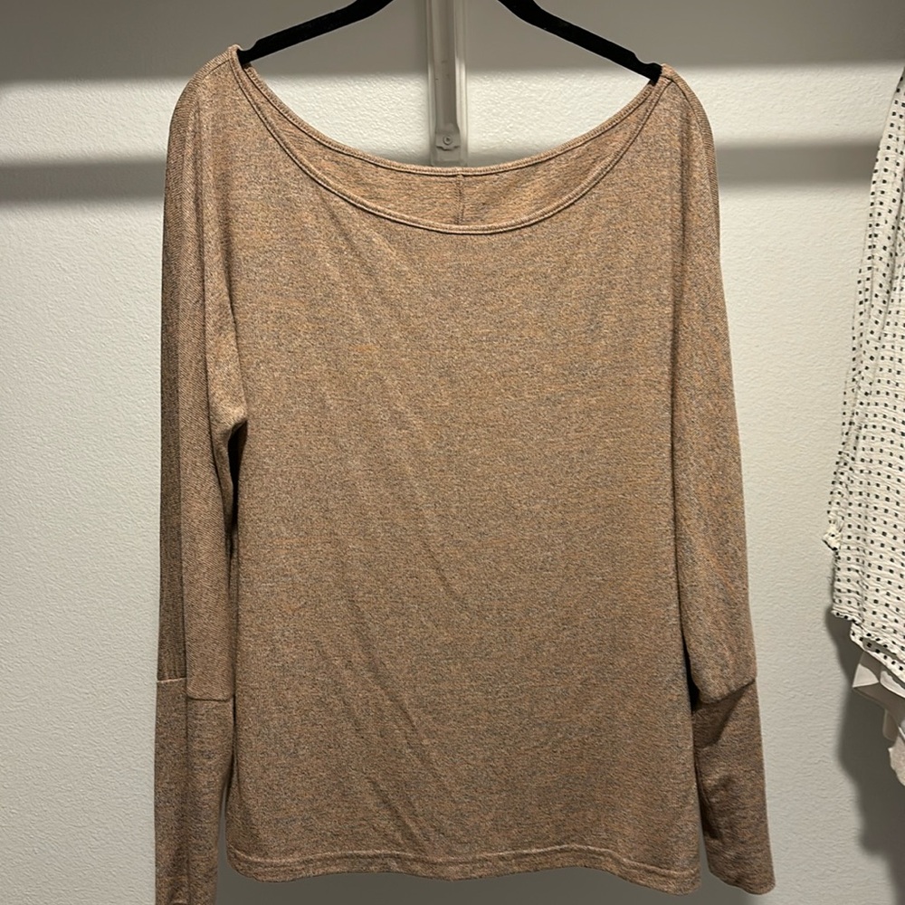 Off the shoulder oversized long sleeve top